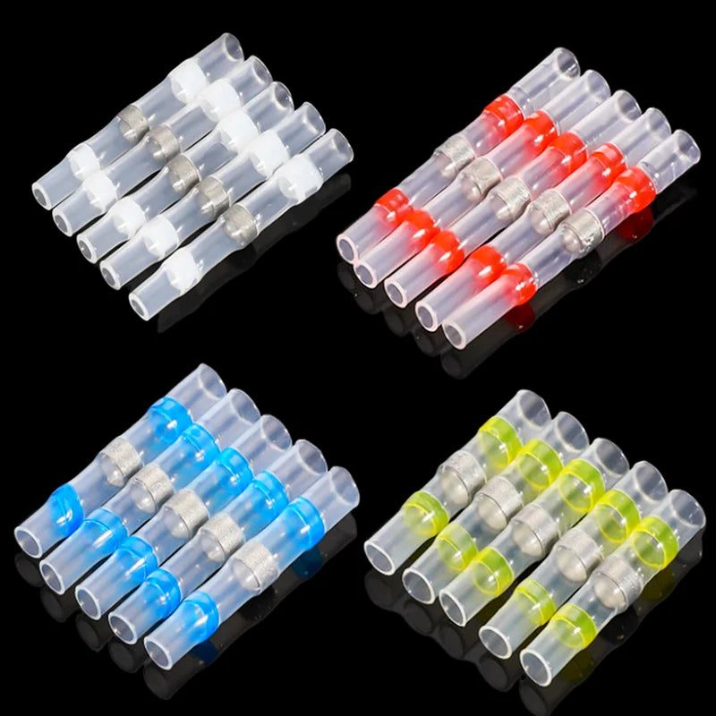 IP67 Waterproof Heat Shrink Wire Connector Terminals - Assorted heat shrink solder terminals with wire gauge range and color coding spec chart | Wrench Haus