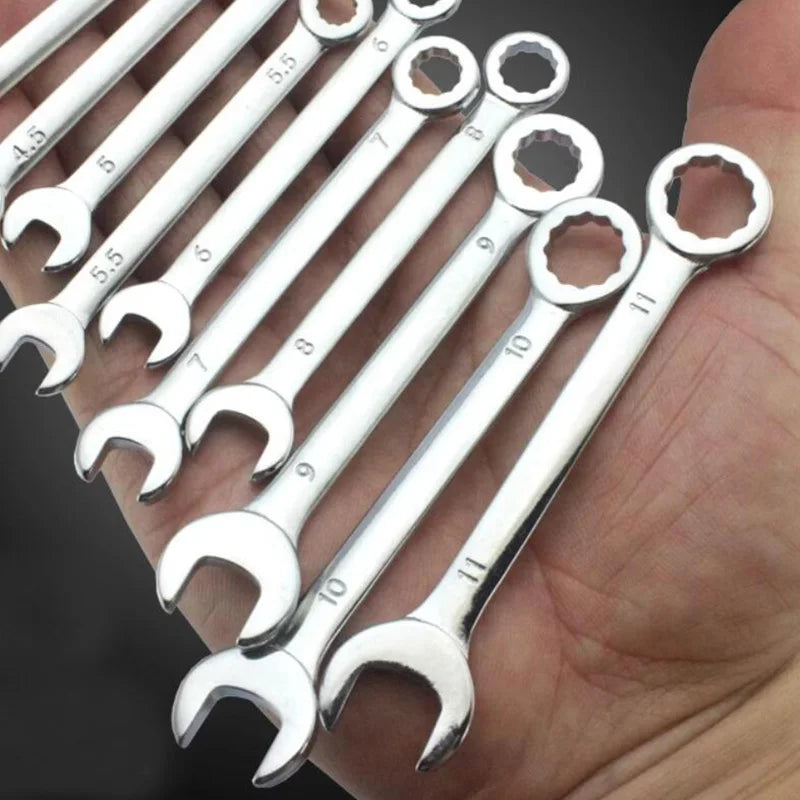 Mini metric combination wrench set 4-24mm