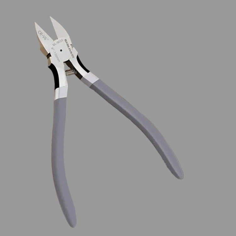 Industrial Sharp Diagonal Cutting Pliers - 6 inch diagonal cutting pliers front view showing mid-size profile and grey grip handle | Wrench Haus