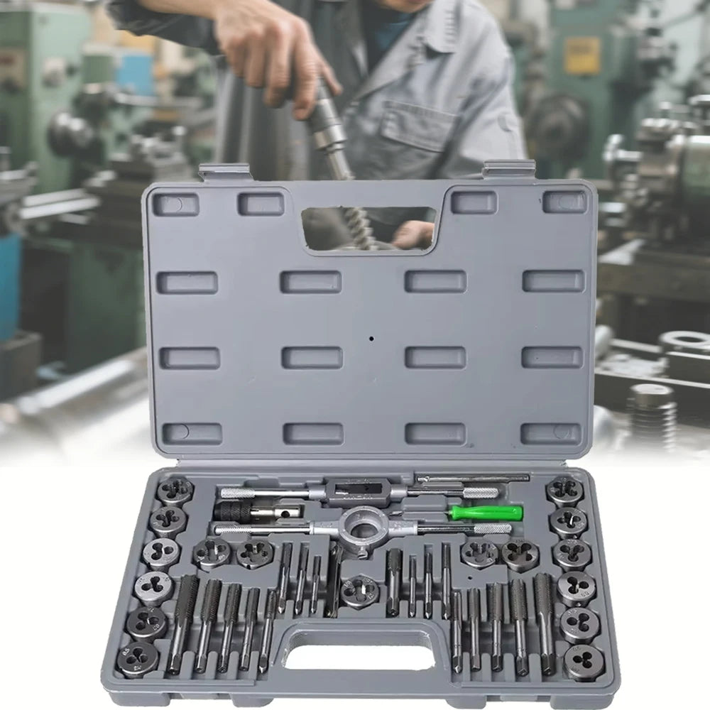 Tap and Die Set 40Pc - Hand Threading Kit Storage Case | Wrench Haus