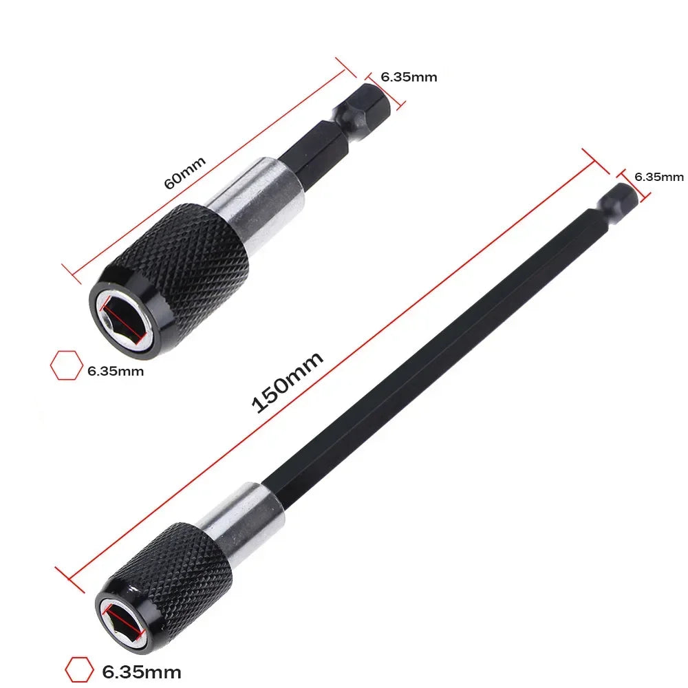 Magnetic Bit Holder Extension Set - 60/100/150mm 1/4-Inch Hex Shank