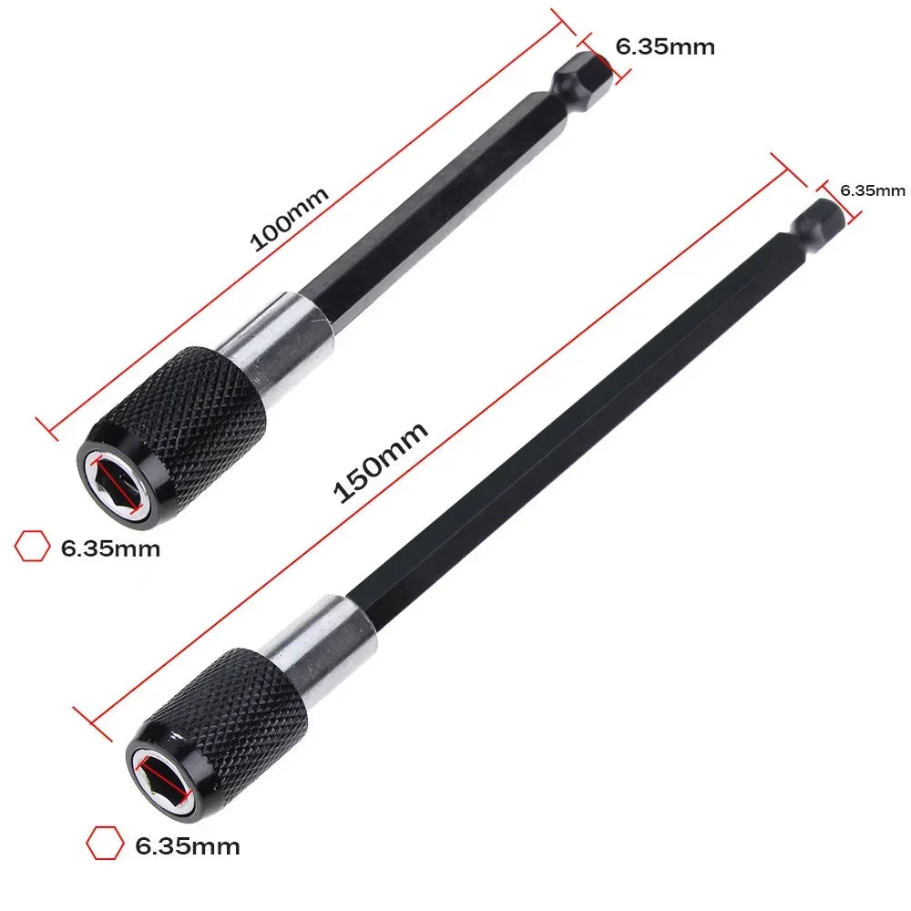 Magnetic Bit Holder Extension Set - 60/100/150mm 1/4-Inch Hex Shank