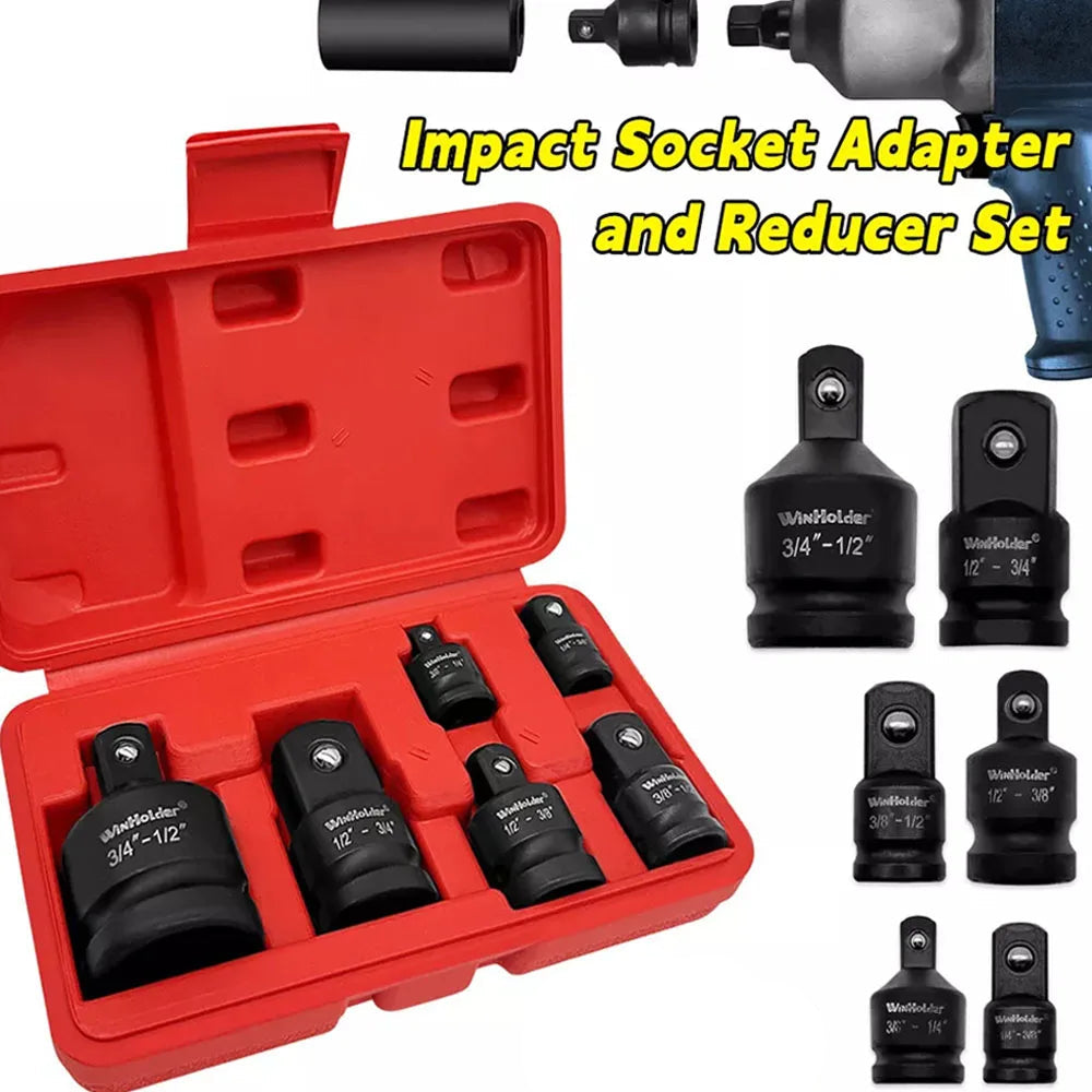 6-teiliges Schlag-Steckschlüssel-Adapter- & Reduzierstück-Set | 1/4", 3/8", 1/2" & 3/4" Antrieb