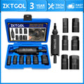 7-piece drive shaft puller kit in blue case with long puller and six adapters shown beside it | Wrench Haus
