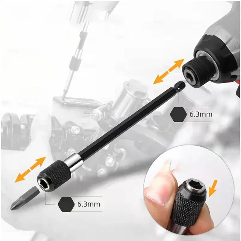 Magnetic bit holder extensions in three lengths