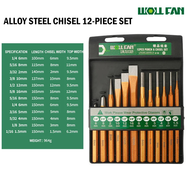 Punch and chisel set for demolition and alignment work, view 22 | Wrench Haus