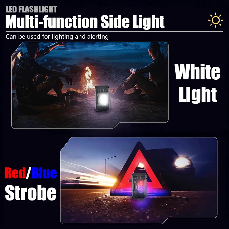 Mini COB LED Flashlight - USB-C Rechargeable Waterproof EDC Work Light