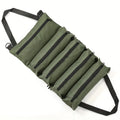 Heavy Duty Roll-Up Tool Bag Olive Green - Multi-Pocket Canvas Wrench Roll Organizer | Wrench Haus