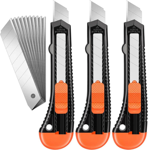 3-pack retractable utility knives with replacement blades