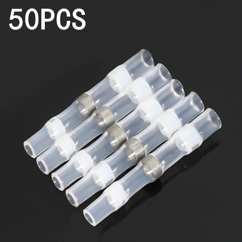  IP67 Waterproof Heat Shrink Wire Connector Terminals - 50-piece assorted pack of heat shrink solder ring terminals in red, blue and white | Wrench Haus