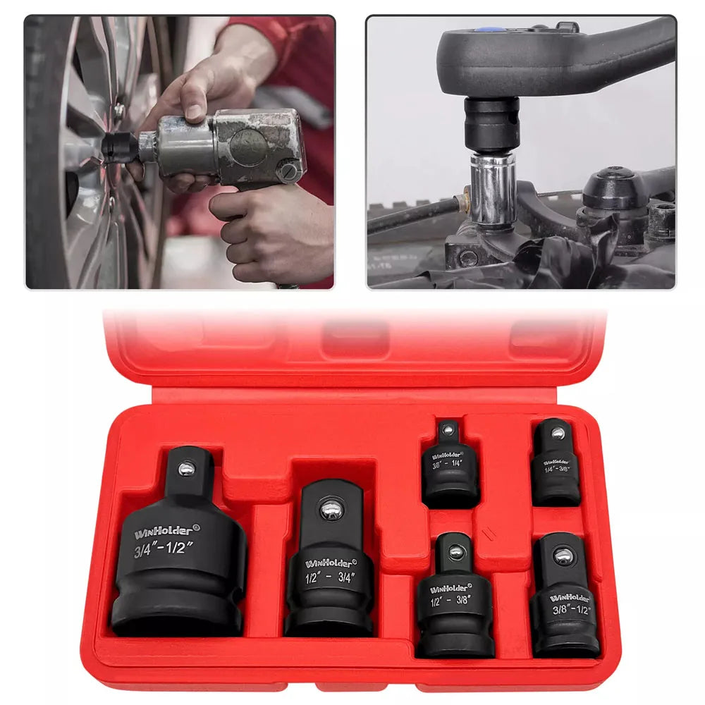 6-teiliges Schlag-Steckschlüssel-Adapter- & Reduzierstück-Set | 1/4", 3/8", 1/2" & 3/4" Antrieb