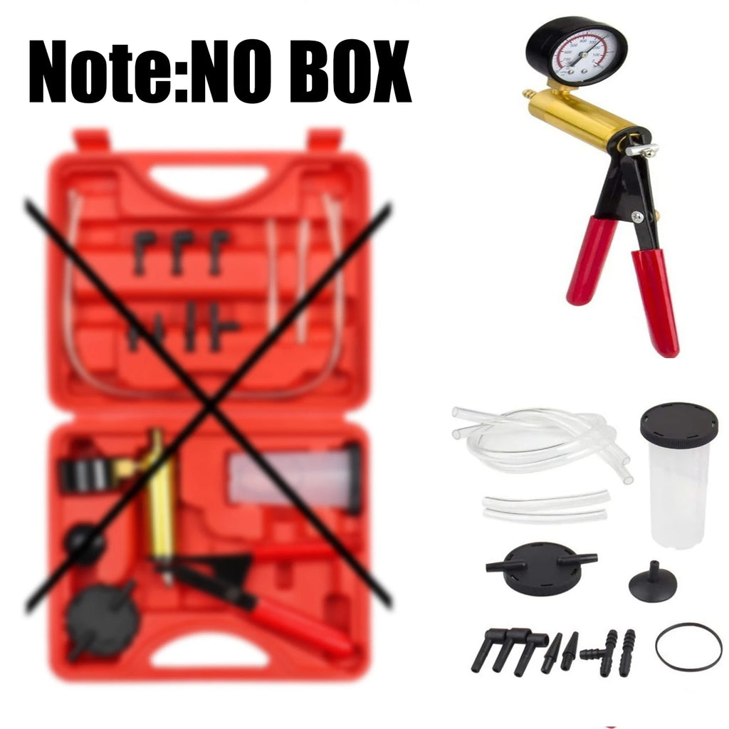 2-in-1 Vakuum-Pumpe & Bremsenentlüfter-Kit – 16-teilig mit Manometer & Adaptern