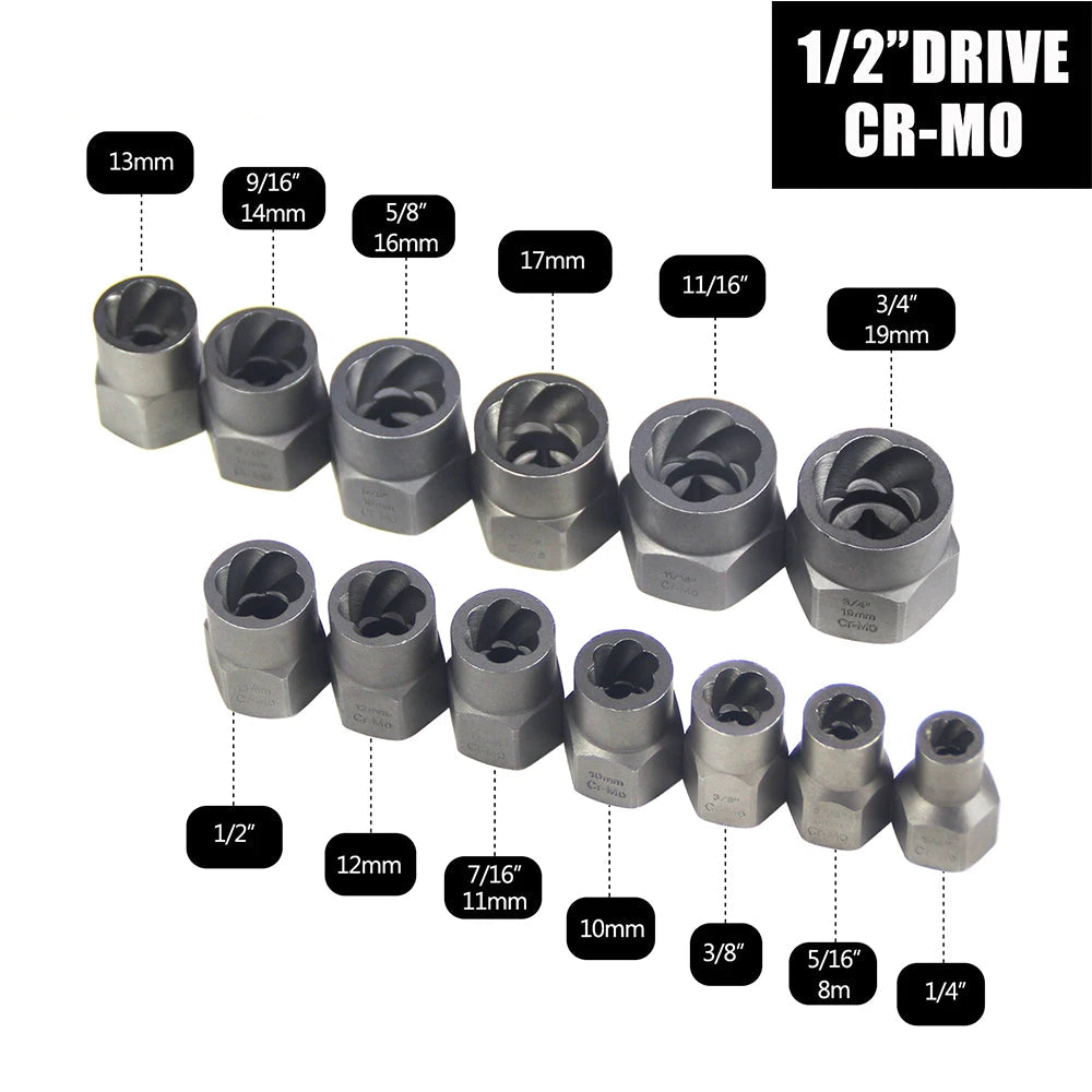 40-Piece Bolt & Screw Extractor Set | Damaged, Rusted & Rounded Fastener Removal