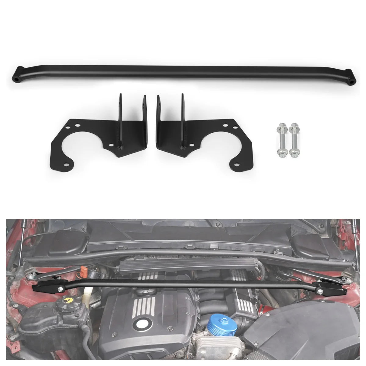 Front upper strut tower brace for BMW E90 328i | Wrench Haus