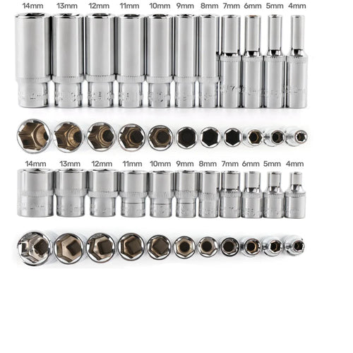 1/4" Drive 6-Point Socket Set