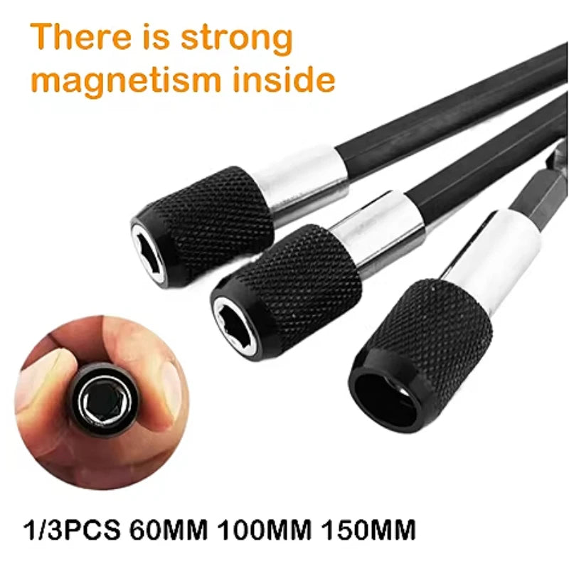 Magnetic bit holder extension set 60-150mm