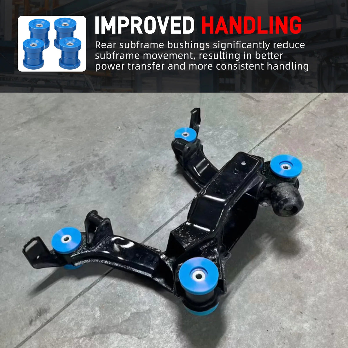 Rear subframe bushing kit components for BMW E36 3 Series | Wrench Haus
