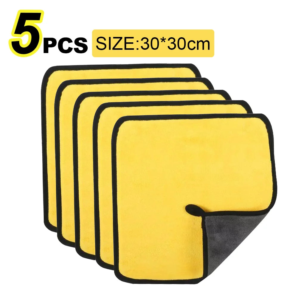 Hemmed Microfiber Car Wash Towel - 30x30cm & 60cm Drying Cloths