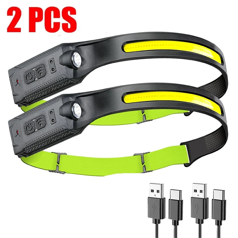 Rechargeable LED Headlamp — 3-Mode, Hands-Free, Built-In Battery