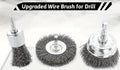 Wire Brush Wheel Set - Upgraded drill wire brush set promotional graphic showing cup and wheel brush styles | Wrench Haus