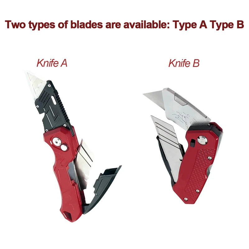 Folding Utility Knife - Type A and Type B knife variants side by side comparison showing two available handle styles | Wrench Haus
