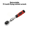 Quick-Release Retractable Ratchet Wrench Set - "Retractable 72-Tooth Flying Ratchet Wrench" product label graphic showing full wrench profile | Wrench Haus