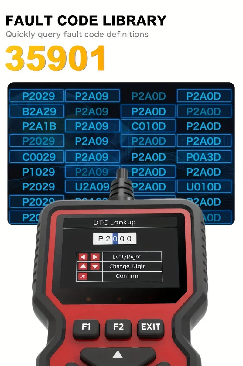 V519 OBD2 scanner packaging contents