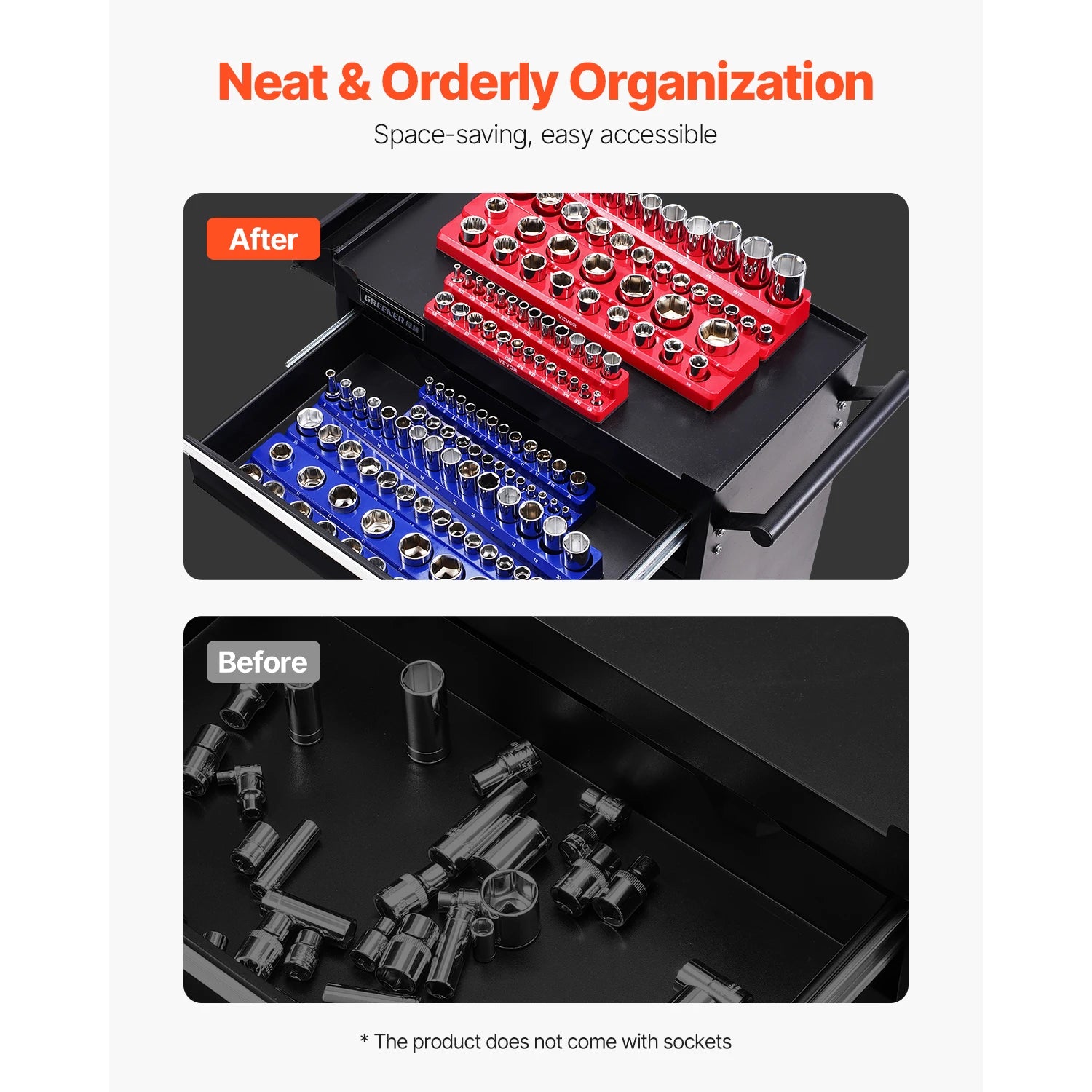 Magnetic Socket Tray Set - Strong Magnetic Base Toolbox Storage Organizer | Wrench Haus