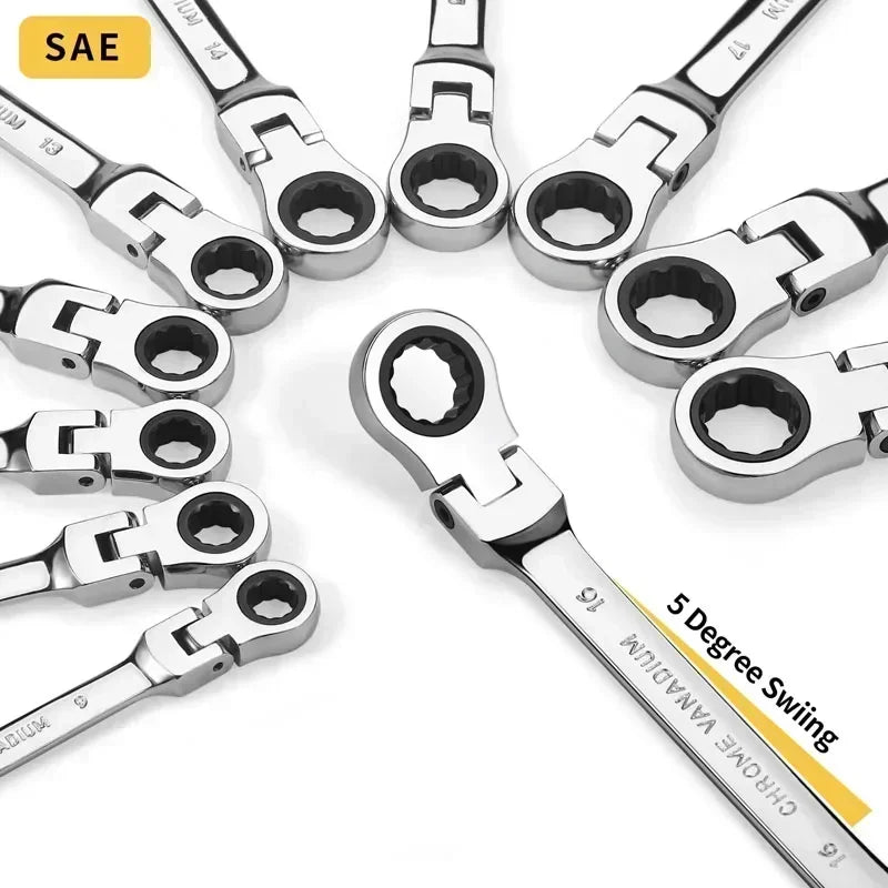 Flex-Head Ratcheting Combination Wrench Set 8-17mm - view 5 | Wrench Haus