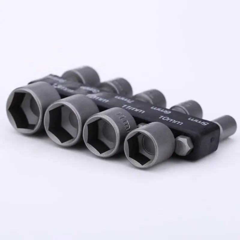 9-Piece Hex Nut Driver Set - Full set of hex socket bits standing upright showing graduated size range | Wrench Haus