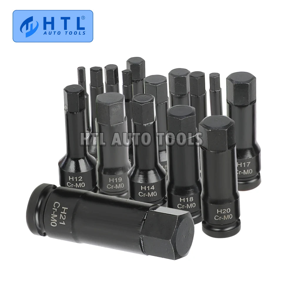 16-Piece Impact Hex Bit Socket Set H5-H21 - Black Phosphate Finish | Wrench Haus