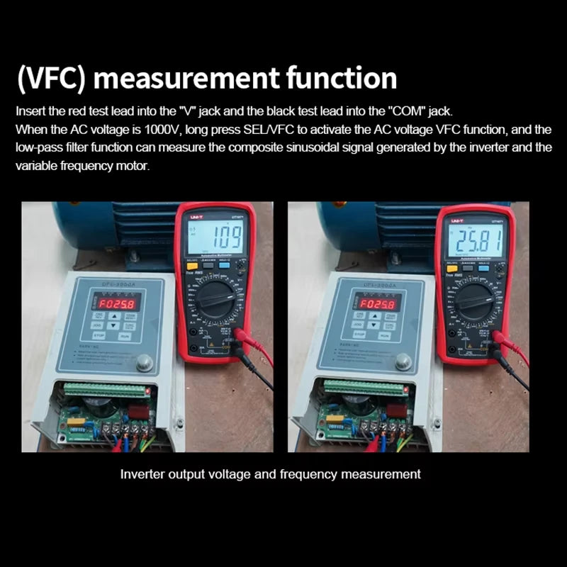 Multimeter display showing voltage reading