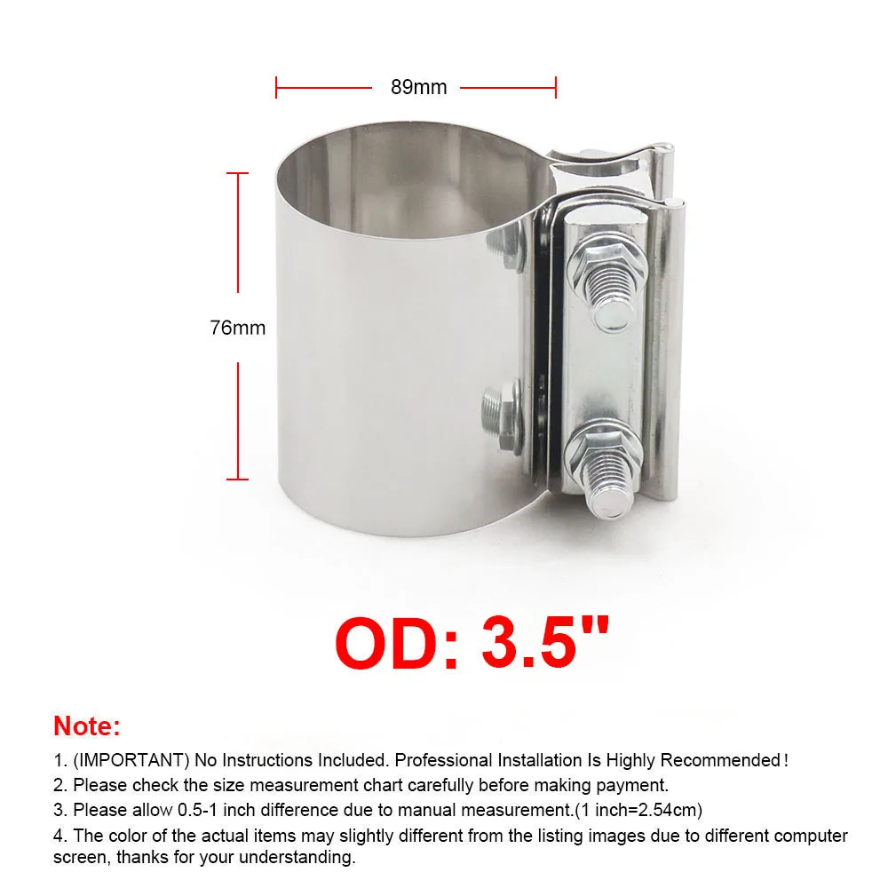 304 Stainless Exhaust Sleeve Coupler Clamp - view 25 | Wrench Haus