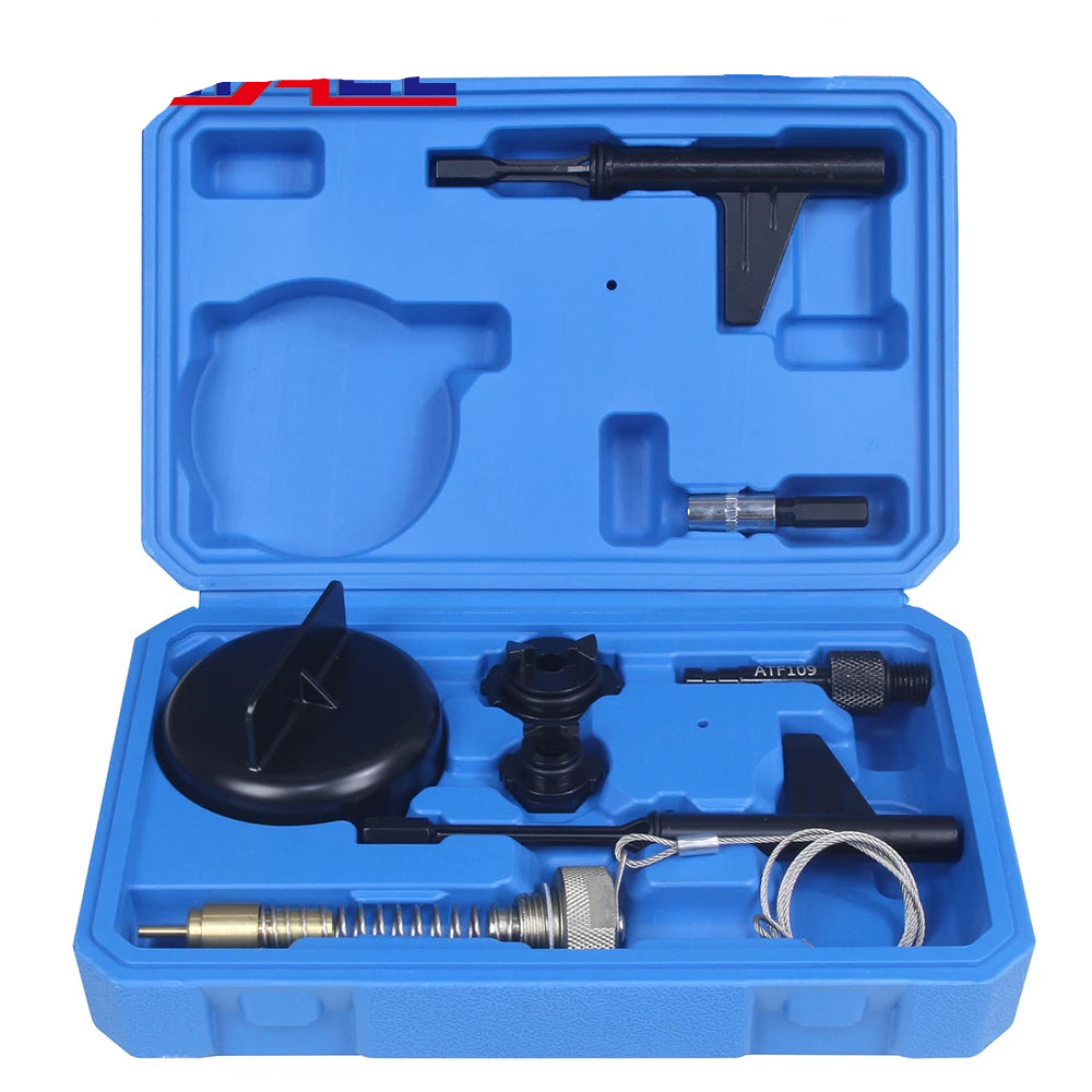Transmission Oil Filling Tool Mercedes-Benz - Complete kit in blue carry case showing all components | Wrench Haus