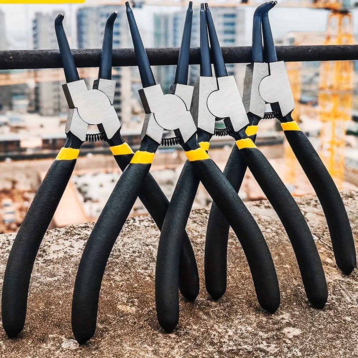 Snap Ring Pliers Set - In Use Removing Retaining Ring | Wrench Haus