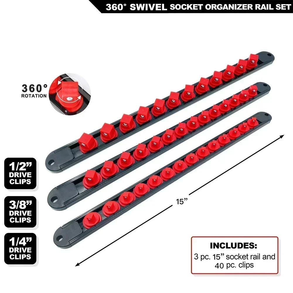 Swivel Socket Holder - Red Finish Rail Kit | Wrench Haus