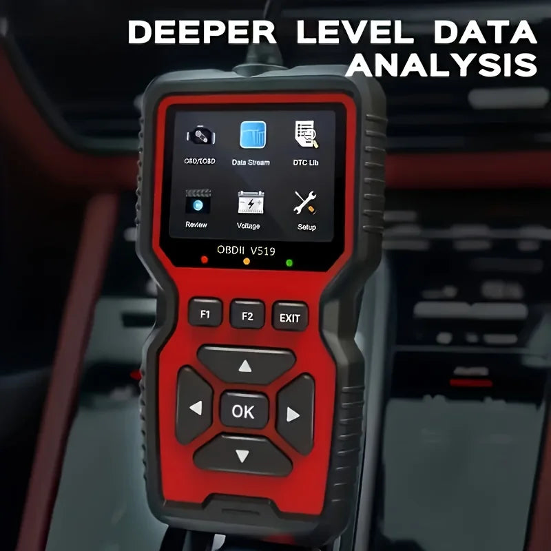 V519 OBD2 scanner live data screen