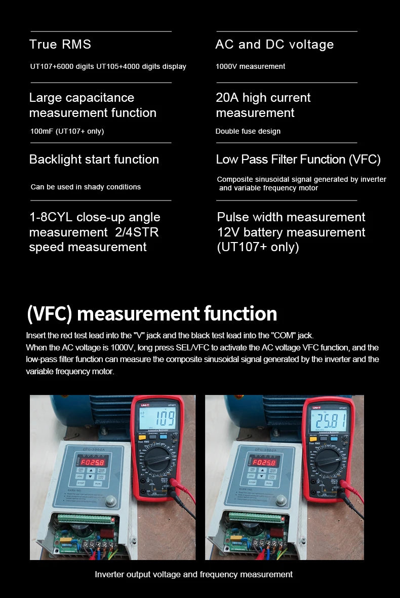UNI-T UT105+/UT107+ Automotive Multimeter - view 8 | Wrench Haus