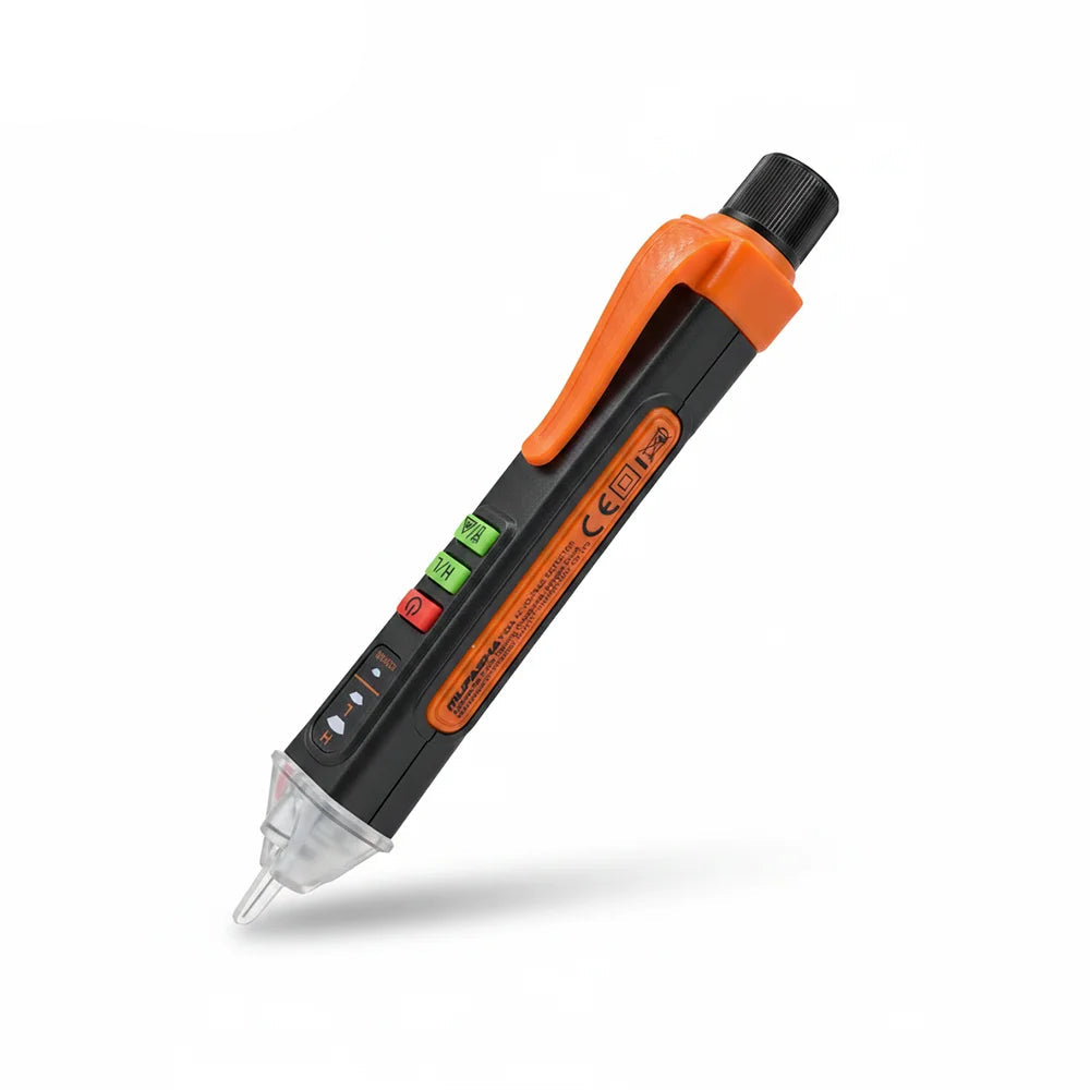 Non-contact voltage tester pen detecting AC voltage on a wire