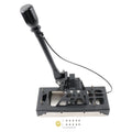 Assembled short-throw shifter with black knob and cable, shown with included bushing and screws | Wrench Haus
