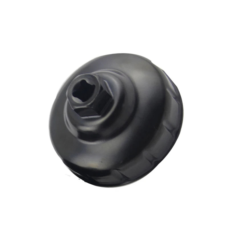 76mm Oil Filter Housing Wrench 3/8" Drive 12-Point Mercedes-Benz Renault - Front-on view of 76mm oil filter wrench showing 12-point spline profile and 3/8" drive square | Wrench Haus