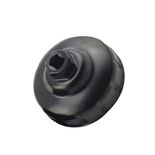 76mm Oil Filter Housing Wrench 3/8" Drive 12-Point Mercedes-Benz Renault - Front-on view of 76mm oil filter wrench showing 12-point spline profile and 3/8" drive square | Wrench Haus
