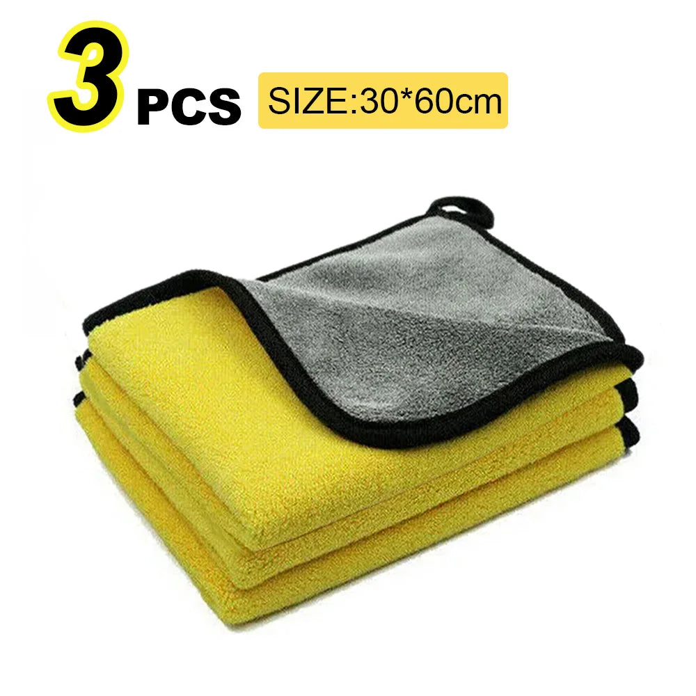 Hemmed Microfiber Car Wash Towel - 30x30cm & 60cm Drying Cloths