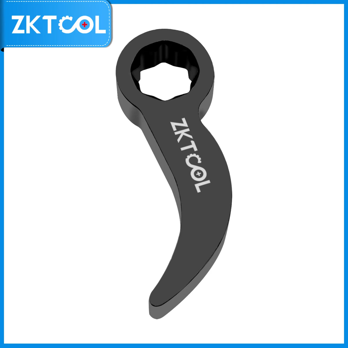 Pry bar adapter head, 3/8" drive, front view with the ZKTOOL marking along the curved arm | Wrench Haus