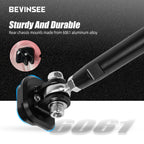 Adjustable rear strut brace end mount close-up, 6061 aluminum bracket | Wrench Haus