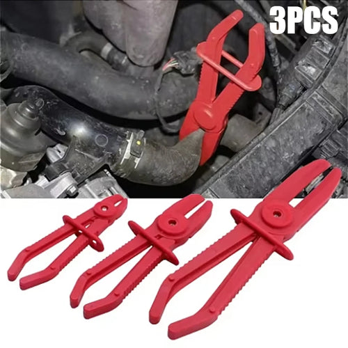 Hose Clamp Pliers In Use on Engine Hoses - 3pc Brake Fuel Coolant Line Pinch Tool | Wrench Haus