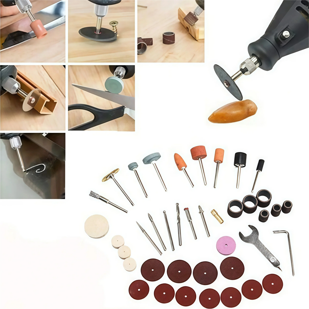 Mini rotary tool accessory kit case layout