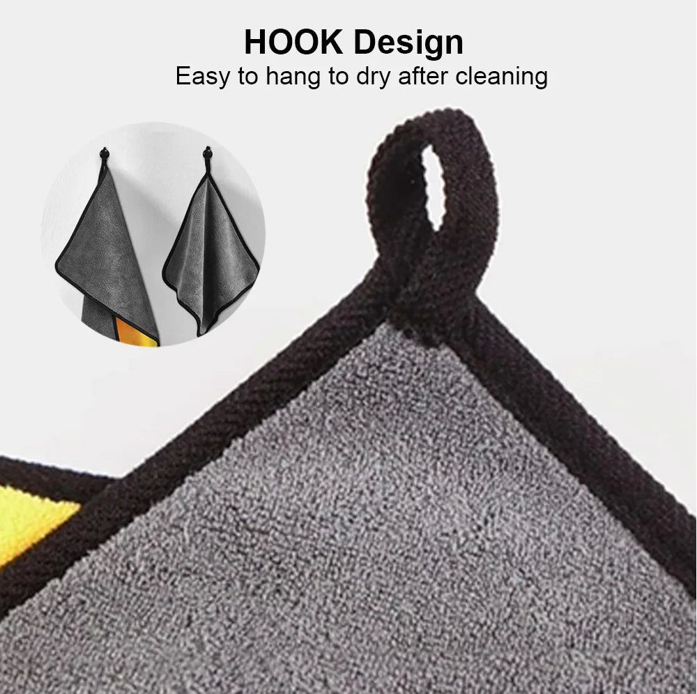 Hemmed Microfiber Car Wash Towel - 30x30cm & 60cm Drying Cloths