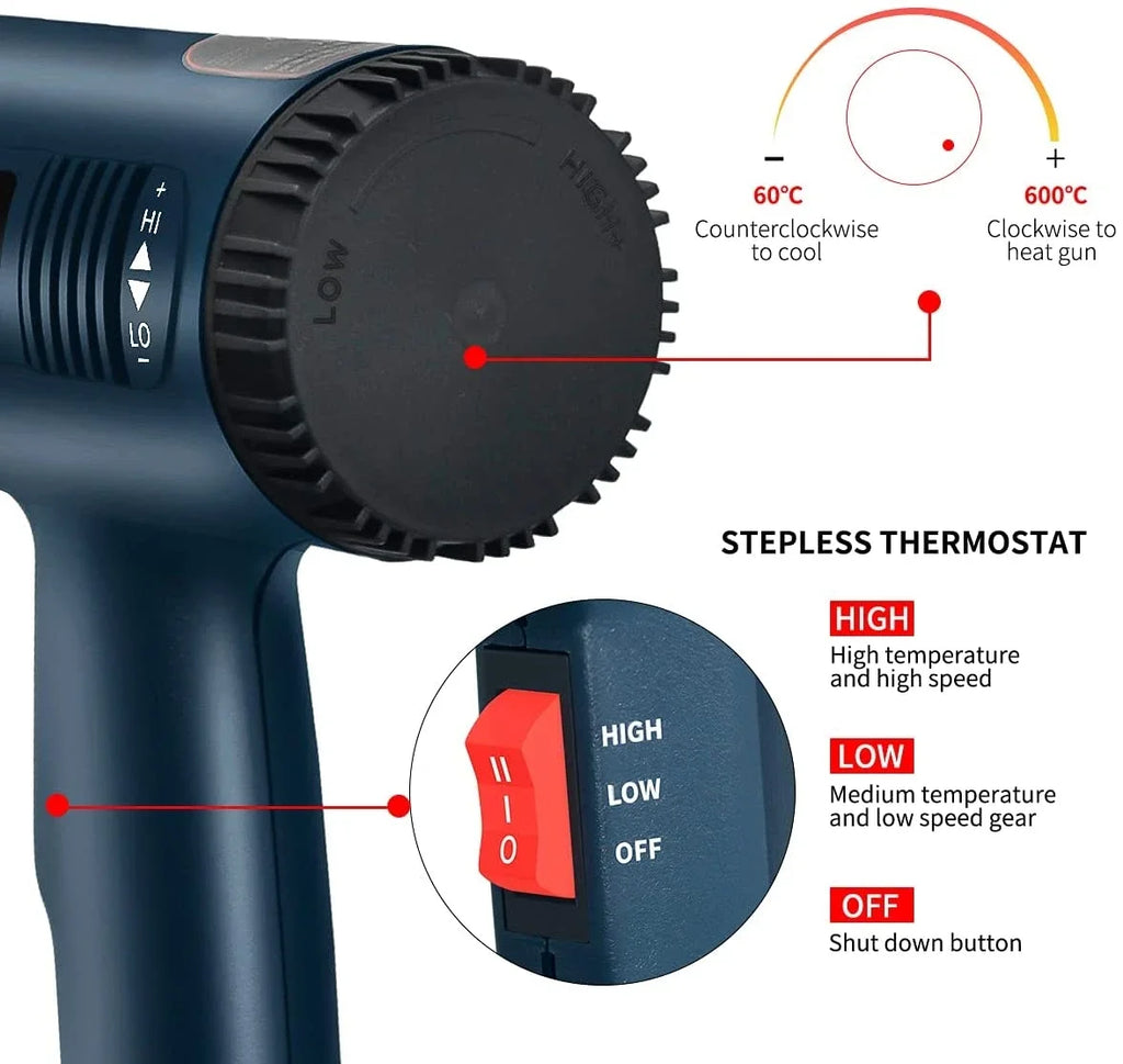 Professional Heat Gun with Adjustable Temperature