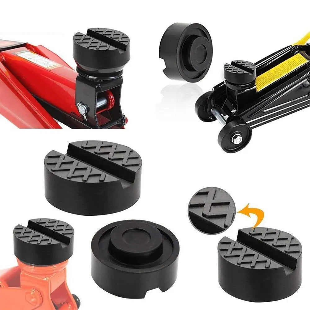 Rubber jack pad adapter for pinch weld protection